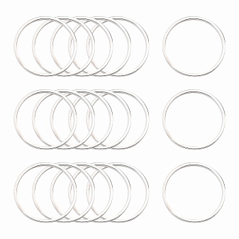 Brass Linking Rings, Lead Free & Nickel Free, Ring, Silver Color Plated, 20x1mm, about 1000pcs/bag