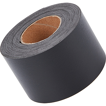 2M PVC Double Face Imitation Leather Ribbons, for Clothes, Bag Making, Black, 50mm, about 2.19 Yards(2m)/Roll