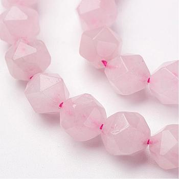 Natural Rose Quartz Bead Strands, Faceted, Round, 6mm, Hole: 1mm, about 67pcs/strand, 15.15 inch