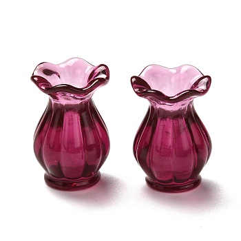 Transparent Resin Beads, No Hole/Undrilled, Vase, Purple, 14x21mm, Inner Diameter: 6mm