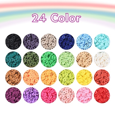 3600Pcs 24 Colors Handmade Polymer Clay Beads(CLAY-YW0001-11A)-2