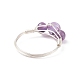 Natural & Synthetic Gemstone Round Beaded Finger Ring(RJEW-JR00514)-7