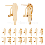 10Pcs 304 Stainless Steel Stud Earring Findings, Golden, 24.5x10.5mm, Hole: 1.5mm, Pin: 12x0.8mm(STAS-SP0001-88B-G)