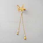 Zinc Alloy Alligator Hair Clips for Women Girls, Butterfly, Golden, 203x50x20mm(PHAR-WH0017-26G)