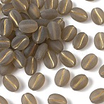 50Pcs Transparent Frosted Acrylic Beads, Coffee Bean, Pale Goldenrod, 11x9mm, Hole: 1mm(FACR-YW0001-09A)