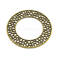 Tibetan Style Alloy Linking Rings, Cadmium Free & Nickel Free & Lead Free, Antique Bronze, 50x1mm, Hole: 29.5mm(X-TIBE-Q035-055AB-NR)