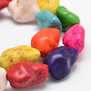 Nuggets Synthetic Turquoise Bead Strands, Dyed, Mixed Color, 16~19x12~15mm, Hole: 1mm, about 402pcs/1000g(G-M150-28)