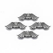 Tibetan Style Alloy Beads, Wing, Cadmium Free & Lead Free, Antique Silver, 10x31x3.5mm, Hole: 1.6mm, about 510pcs/1000g(TIBEP-S319-116AS-RS)