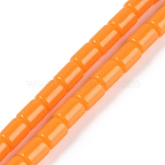 Opaque Resin Beads Strands, Column, Orange, 7x5mm, Hole: 1mm, about 59pcs/strand, 16.14 inch(41cm)(RESI-C052-01A)