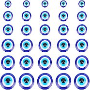 Resin Evil Eye Cabochons, Half Round/Dome, Blue, 8~18x3.5~5.5mm, 300pcs/box(CRES-NB0001-15)