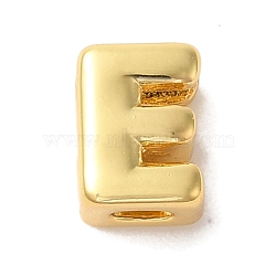 Rack Plating Brass Pendants, Letter Charms, Cadmium Free & Lead Free, Long-Lasting Plate, Real 18K Gold Plated, Letter E, 6x5x4mm, Hole: 2mm(X-KK-L220-001G-E)