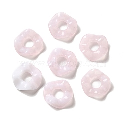 Transparent Acrylic Beads, Two Tone, Flower, Lavender Blush, 13x3mm, Hole: 4.5mm, about: 1770pcs/500g(OACR-Z005-10H)