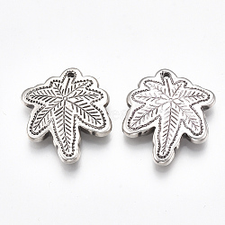 CCB Plastic Pendants, Maple Leaf, Antique Silver, 25x22.5x4.5mm, Hole: 1.4mm, about 370pcs/500g(CCB-S160-70)