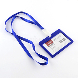 Frosted Plastic Neck Strap Card Holders, Badge Holder Lanyard, with Nylon Thread, Blue, 84cm(X-AJEW-R043-B01)