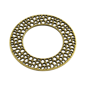 Tibetan Style Alloy Linking Rings, Cadmium Free & Nickel Free & Lead Free, Antique Bronze, 50x1mm, Hole: 29.5mm