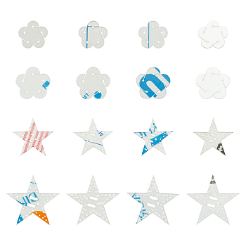 CHGCRAFT Acrylic Handwork Template, Star with Flower, Clear, 16pcs/box