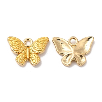 Alloy Enamel Pendants, Long-Lasting Plated, Cadmium Free & Nickel Free & Lead Free, Golden, Butterfly Charm, Gold, 13x17.5x2.5mm, Hole: 2mm