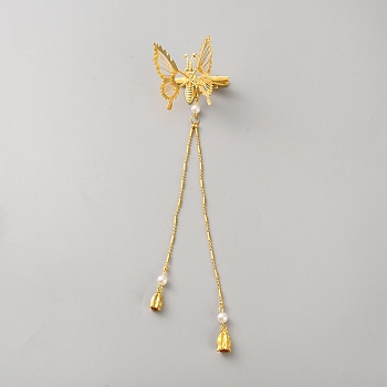 Zinc Alloy Alligator Hair Clips for Women Girls, Butterfly, Golden, 203x50x20mm