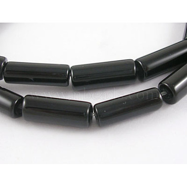 Black Tube Black Onyx Beads