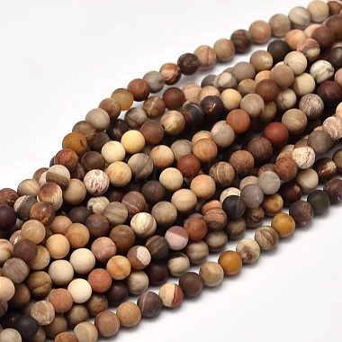 10mm Round Petrified Wood Beads