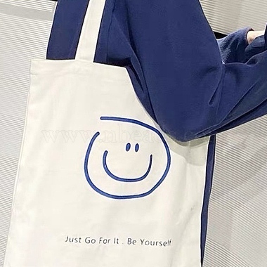 White Smiling Face Cloth Bags