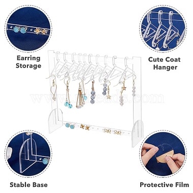 Transparent Acrylic Earring Hanging Display Stands(EDIS-FH0001-04)-4