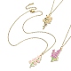 3Pcs 3 Style Alloy Enamel Flower Pendant Necklaces Set with 304 Stainless Steel Chains(NJEW-JN04413)-1