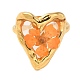 Heart Epoxy Resin with Dry Flower Adjustable Rings(RJEW-G304-01G)-2