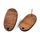 Серьги-гвоздики из орехового дерева(MAK-N032-013)-3