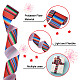 2 Rolls 2 Styles Stripe Pattern Printed Polyester Grosgrain Ribbon(OCOR-TA0001-37B)-4