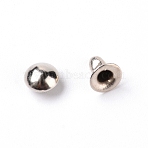 Iron Rivet, for Clothes Bag Shoes Leather Craft, Half Round, Platinum, 5.5x4mm(IFIN-WH0057-38P)