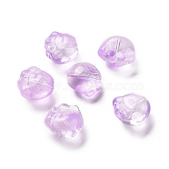 Transparent Spray Painted Glass Beads, Cat Paw Print, Medium Orchid, 11x12x8.5mm, Hole: 1.2mm(GLAA-I050-05H)