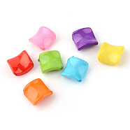 Opaque Acrylic Beads, Square, Twist, Mixed Color, 18x18x3.5mm, Hole: 1.5mm, about 600pcs/486g(SACR-Q146-M)