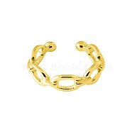 Women's Simple Brass Cuff Earrings, Cable Chain Shape, Golden, 4x13mm(EJEW-BB62854-A)