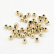Plating Plastic Acrylic Round Beads, Light Gold Plated, 8mm, Hole: 1.5mm, about 1800pcs/pound(PACR-L003-8mm-KC)