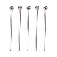 304 Stainless Steel Ball Head pins, Stainless Steel Color, 20x0.7mm, 21 Gauge, Head: 1.8mm(STAS-N017-02-20mm)