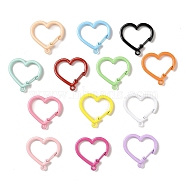 Spray Painted Alloy Key Snap Hook Clasps for Keychains, Heart, Mixed Color, 30x30x3.5mm, Hole: 2.5mm(FIND-L016-03)