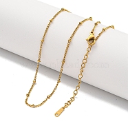 Round Brass Curb Chain Necklaces for Women, Real 18K Gold Plated, 16.18 inch(411mm)(NJEW-G084-17G)