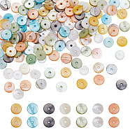 200Pcs Freshwater Shell Beads, Dyed, Disc/Flat Round, Heishi Beads, Mixed Color, 7~8mm, Hole: 1mm(BSHE-SC0001-11)