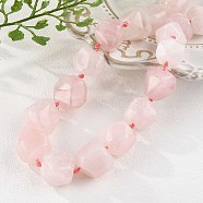 Natural Rose Quartz Nuggets Beaded Necklaces for Women Men, 20.08~21.26 inch(51~54cm)(NJEW-K388-01A)