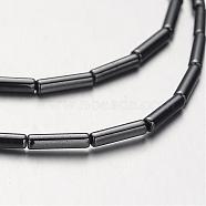 Non-magnetic Synthetic Hematite Bead Strands, Tube, Original Color, 8x2mm, Hole: 1mm, about 51pcs/strand, 15.7 inch(G-F300-37B-09)