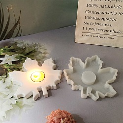 DIY Silicone Candle Molds, For Candle Making, Leaf, 15.7x15.2x1.8cm, Hole: 40mm(DIY-M056-01C)