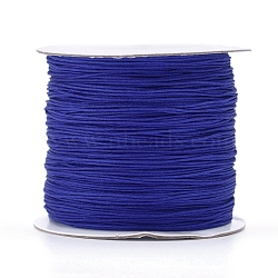 Nylon Thread, Nylon Jewelry Cord for Custom Woven Jewelry Making, Blue, 0.6mm, about 142.16 yards(130m)/roll(NWIR-D055-0.6mm-15)