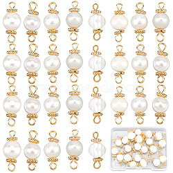 30Pcs Natural Cultured Freshwater Pearl Connector Charms, Potato Links with Golden Golden Plated 304 Stainless Steel Double Loops, Golden, 20mm, Hole: 2.3mm(PALLOY-SC00002)