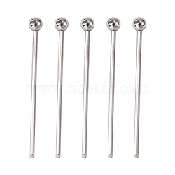 Tarnish Resistant 304 Stainless Steel Ball Head pins, Stainless Steel Color, 20x0.7mm, 21 Gauge, Head: 1.8mm(STAS-N017-02-20mm)