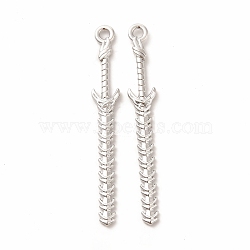 Rack Plating Alloy Big Pendants, Cadmium Free & Nickel Free & Lead Free, Mace Charm, Platinum, 71x10x3mm, Hole: 3mm(PALLOY-E025-13P)