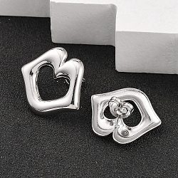 304 Stainless Steel Stud Earrings, Lip, Stainless Steel Color, 20x22mm(EJEW-K268-11P)