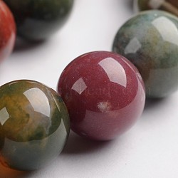 Round Natural Indian Agate Gemstone Bead Strands, 12mm, Hole: 1mm, about 33pcs/strand, 14.9 inch(G-J333-07-12mm)