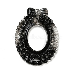 Black Theme Resin Cabochons, for Jewelry Making, Oval, 72x53.5x8.5mm(RESI-Q219-01D)