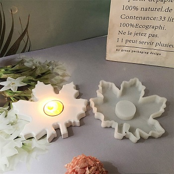 DIY Silicone Candle Molds, For Candle Making, Leaf, 15.7x15.2x1.8cm, Hole: 40mm